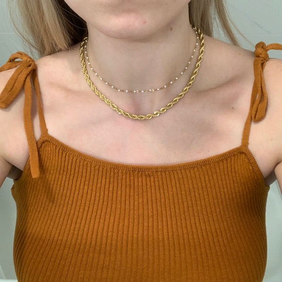 Madewell Jewelry - Madewell gold stainless steel twist rope chain necklace